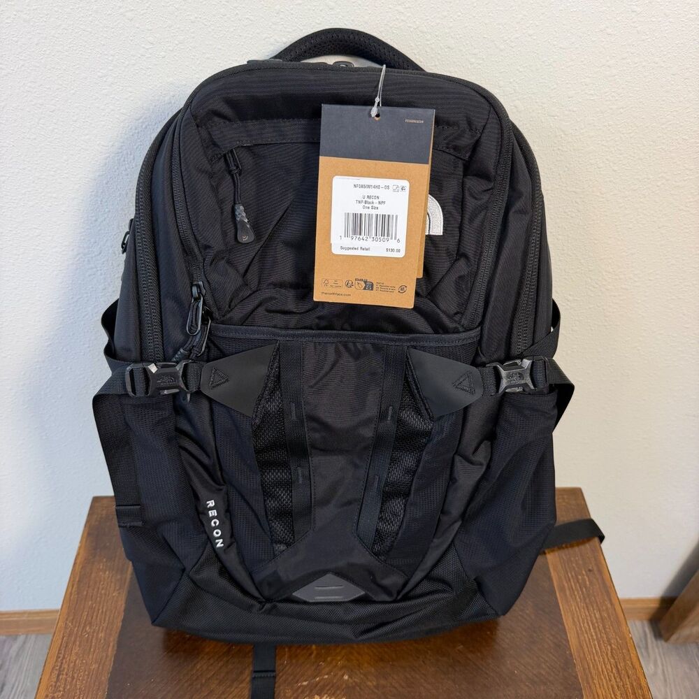 The North Face Recon Backpack Black NWT FlexVent Laptop Bag NF0A5IWH14H0